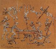 James Ensor Skeletons Playing Billiards painting
